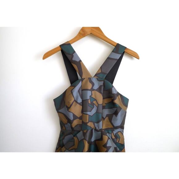 RONNY KOBO Structured Silk Blend Pisella Mosaic A-Line Dress Revolve S $336 - Picture 3 of 11